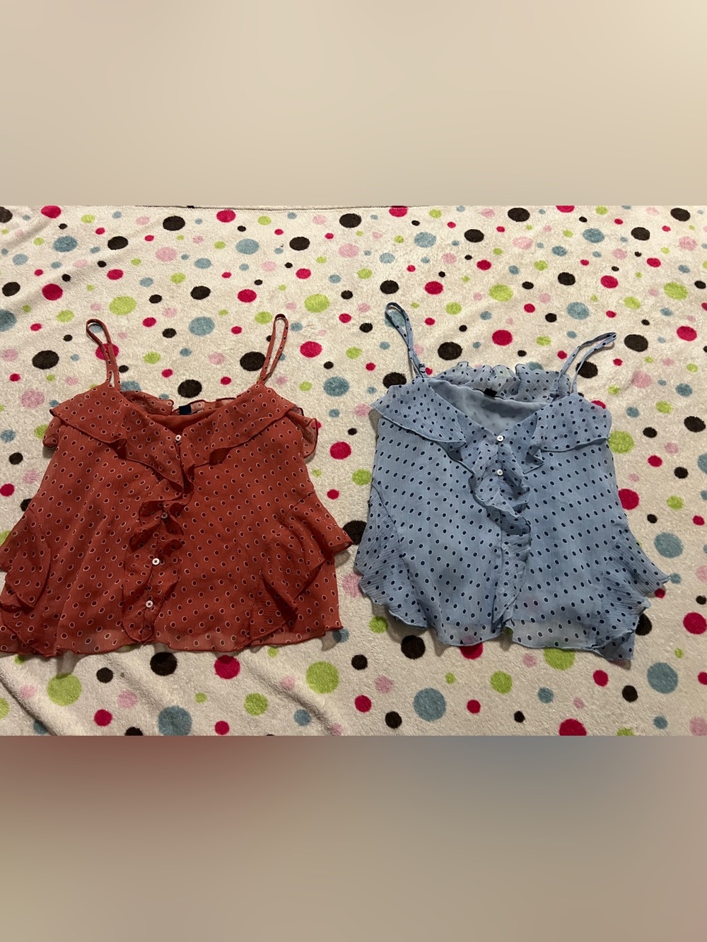 American Eagle Outfitters Polka Dot Ruffle Camisoles